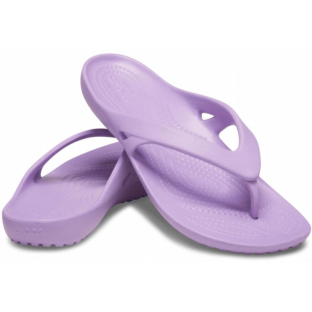 Purple Women's Crocs Kadee II Flip Flops | NZ 0182MQZA